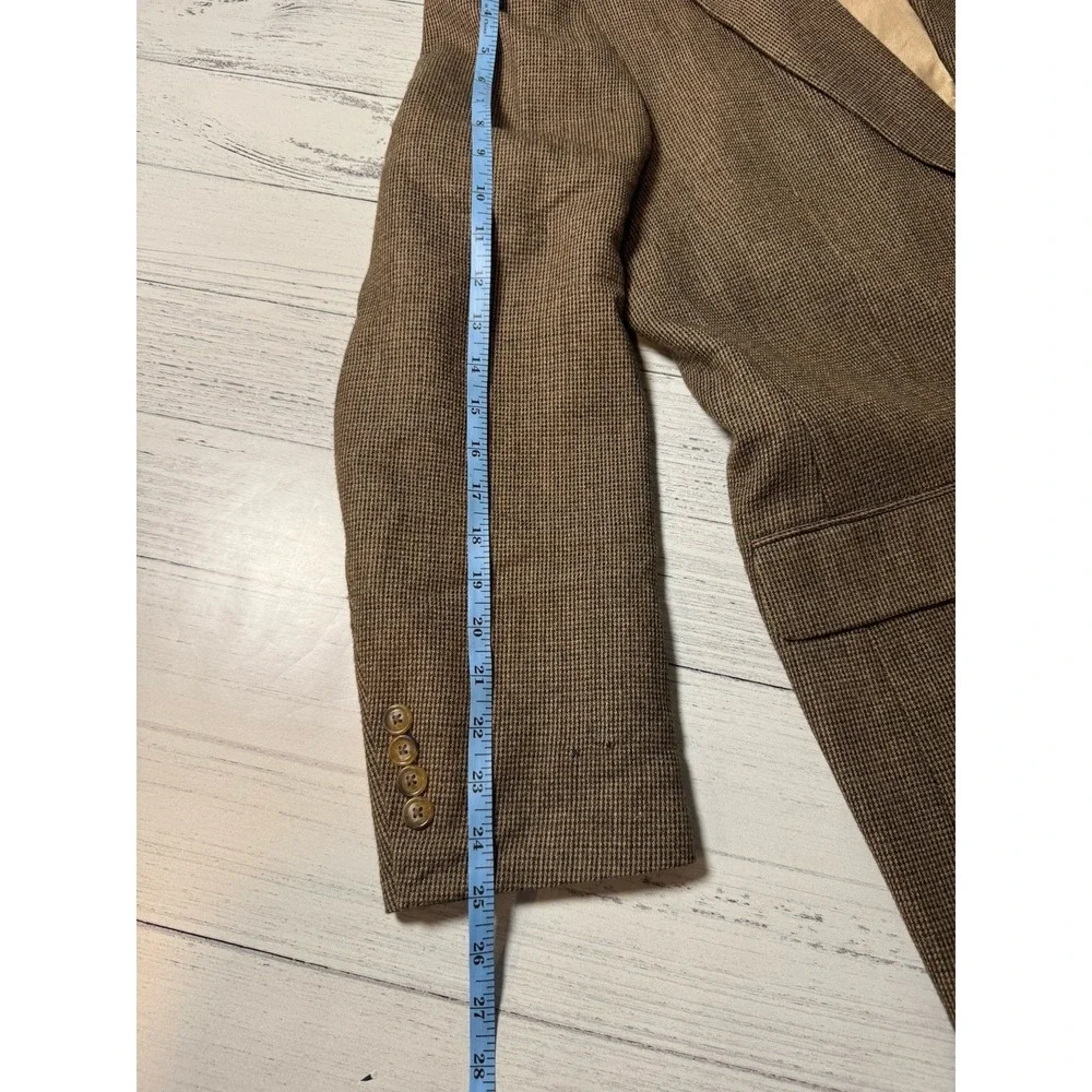 Saddlebred 100% Lambswool Blazer Sport Coat Jacket Houndstooth Academia Men‎ 46L